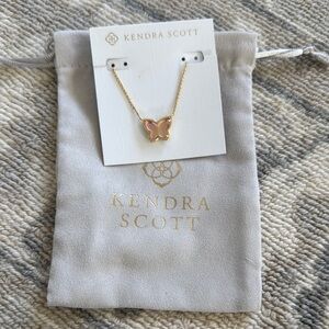 Kendra Scott Gold and Pink Butterfly Necklace
